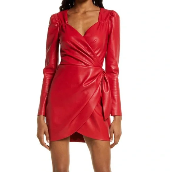 Saylor Dresses | Saylor Francie Faux Leather Dress L | Color: Red | Size: L | Lgraz's Closet